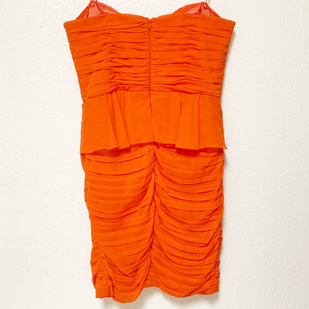 Jill Stewart | Strapless Ruched Silk Chiffon Dress - Picture 5 of 6